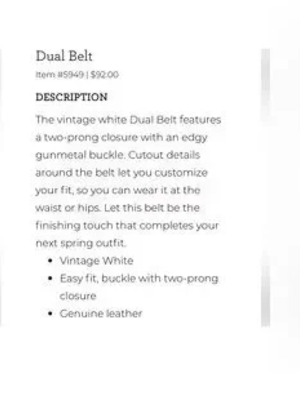 Cabi Dual Belt Size Medium - Picture 2 of 3